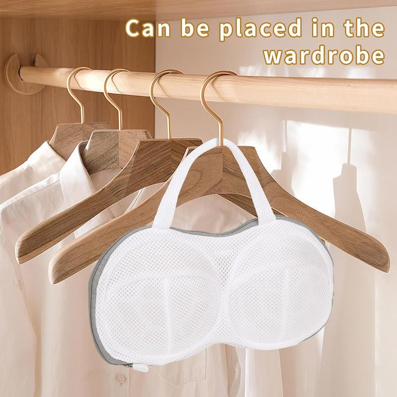 Bra Washing Bag 3Pcs Bra Laundry Bags for Laundry Lingerie Underwear Brassiere Bags with 3D Skeleton Machine，Grey（ D-E Cup Sizes）
